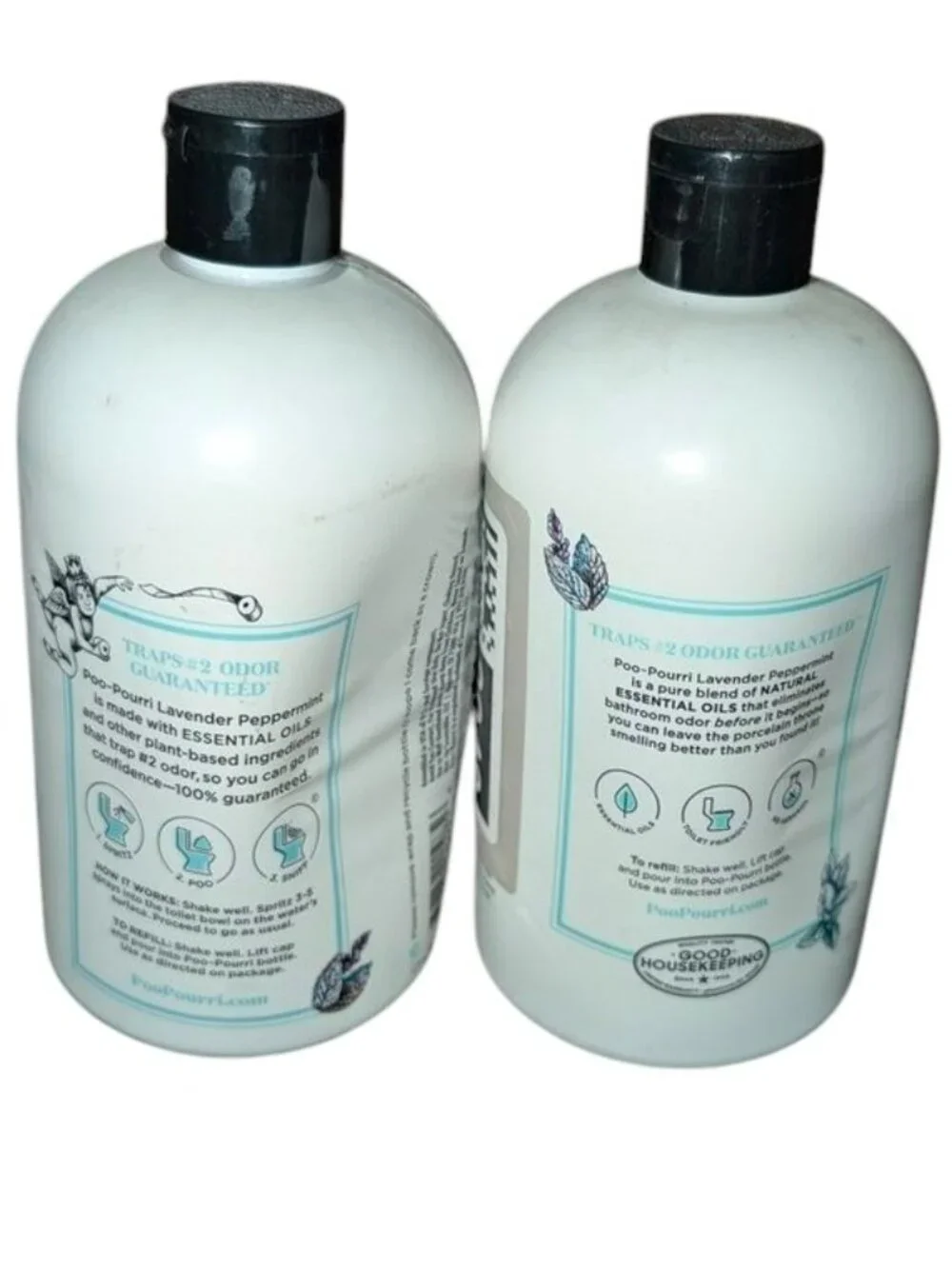 NEW Set 2 Poo-Pourri Before You Go Toilet Spray Refill 16oz Lavender Peppermint